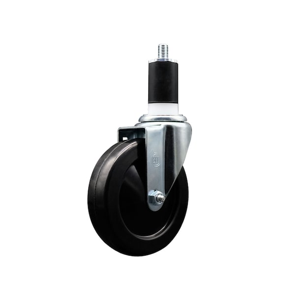 Service Caster 5'' Soft Rubber Wheel Swivel 1-1/2'' Expanding Stem Caster SCC-EX20S514-SRS-112 - main